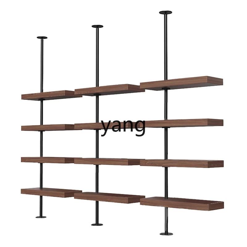 LMMHanging Wrought Iron Shelf Restaurant Solid Wood Pose and Put Green Plant Pot Wine Glass