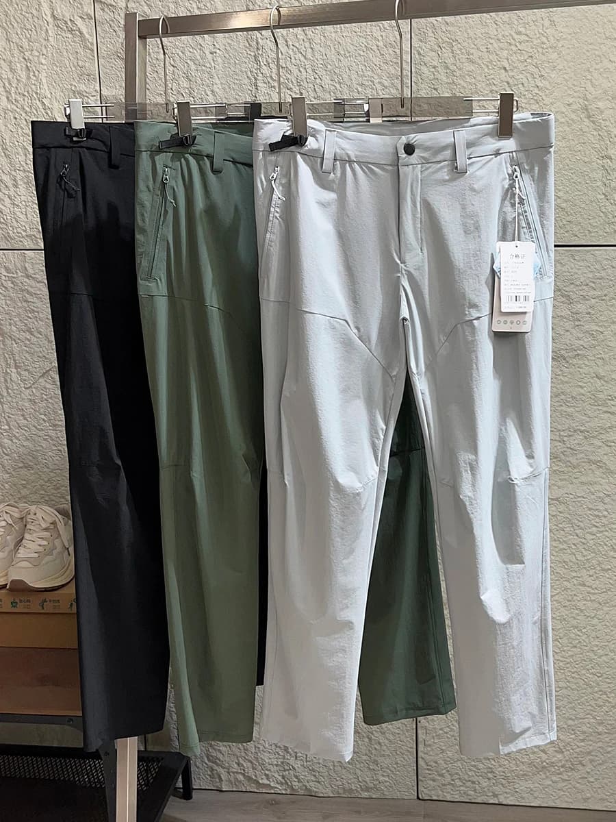 Functional 3D Cut Men's Casual Pants Spring Summer Outdoor Sports Elastic Quick Dry Waterproof Straight Leg Long Trousers