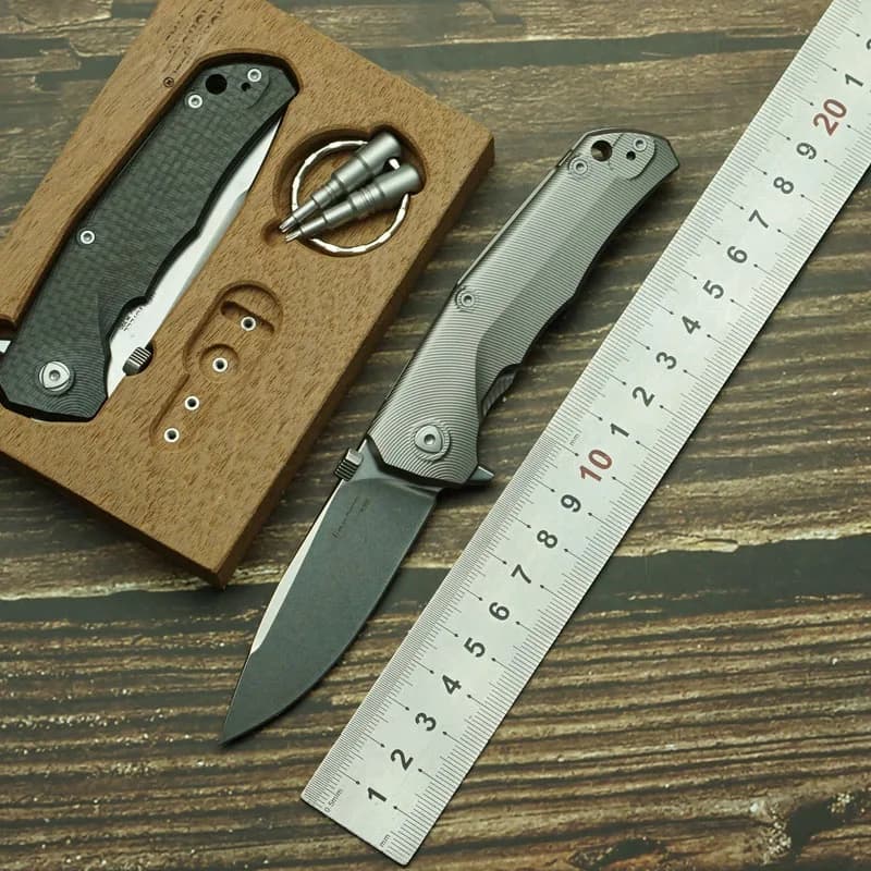 LEMIFSHE New Lion M390 Carbon fiber blade/Titanium alloy handle folding knife camping outdoor hunting kitchen survival tools EDC