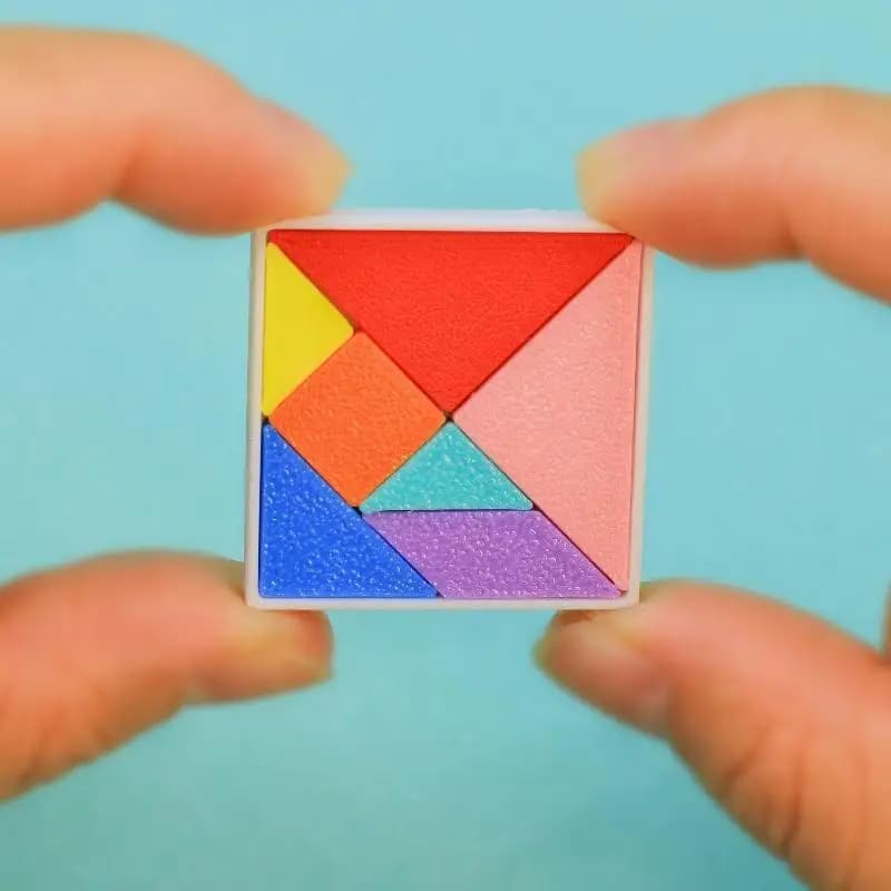 Dollhouse Mini Tangram Puzzle Set Simulation Colorful Building Block Model Educational Toy 1/12 Doll House Scene Decor
