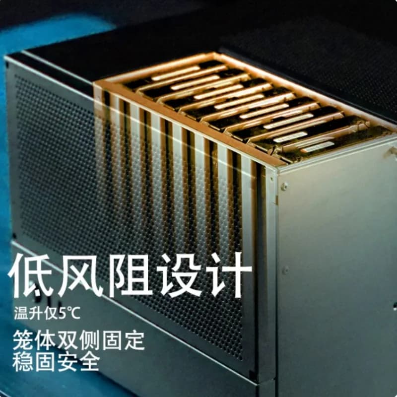 Chassis NAS/servatore a 8 alloggiamenti, supporta la scheda madre ATX con design ad alto flusso d'aria per server domestico e archiviazione dati