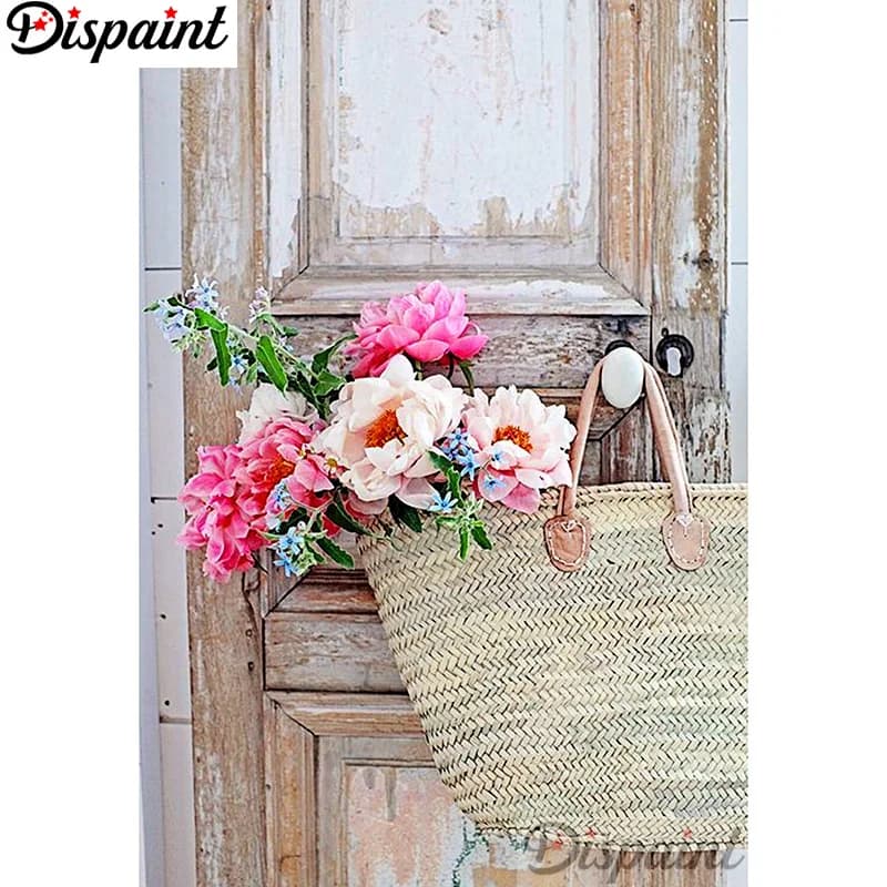 Dispaint Full Square/Round Drill 5D DIY Diamond Painting "Flower door" Embroidery Cross Stitch 3D Home Decor A12846