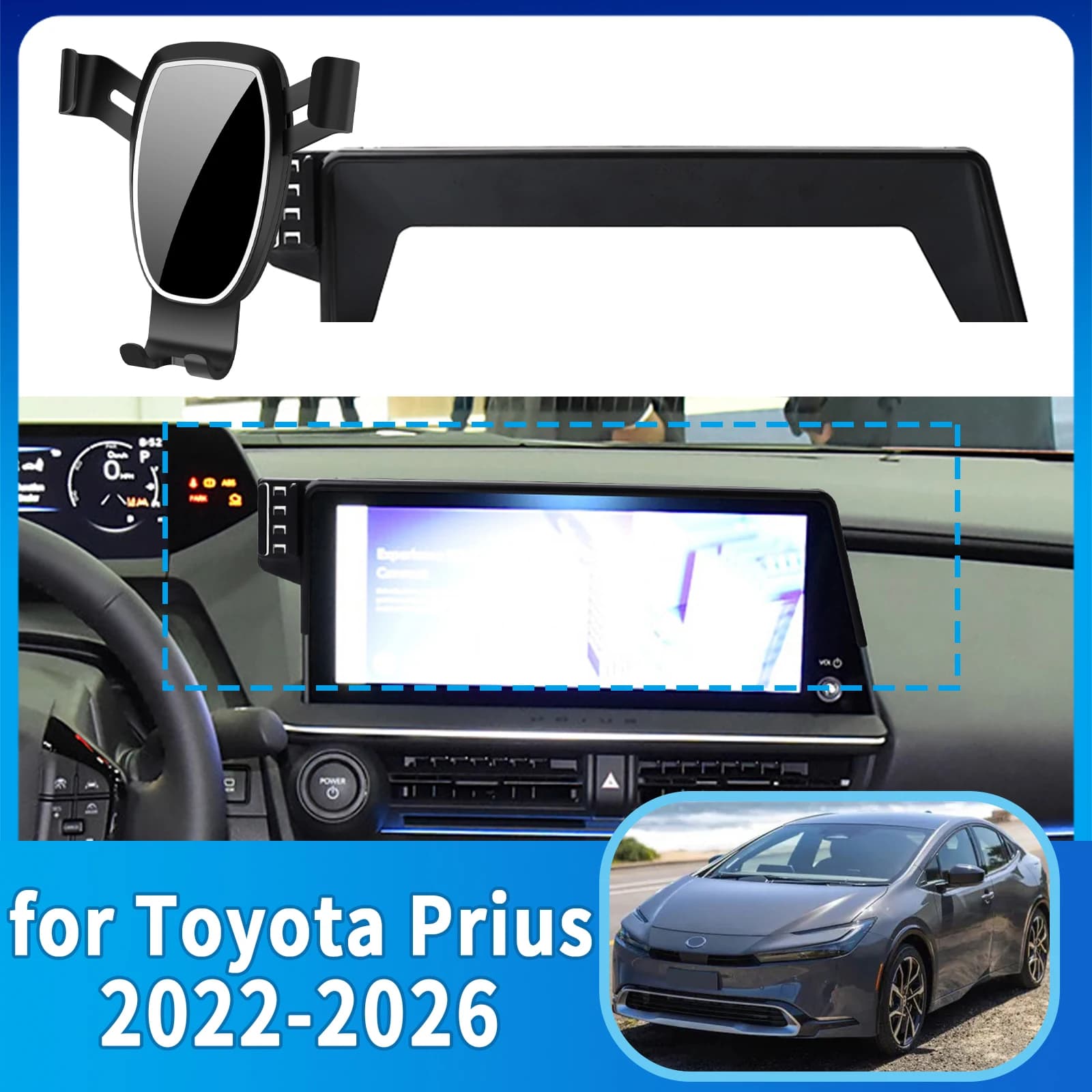 suitable for Toyota Prius 2022 2023 -2026 Series 60 Support for phone support with anti-vibration screen Auto dedicated accessories