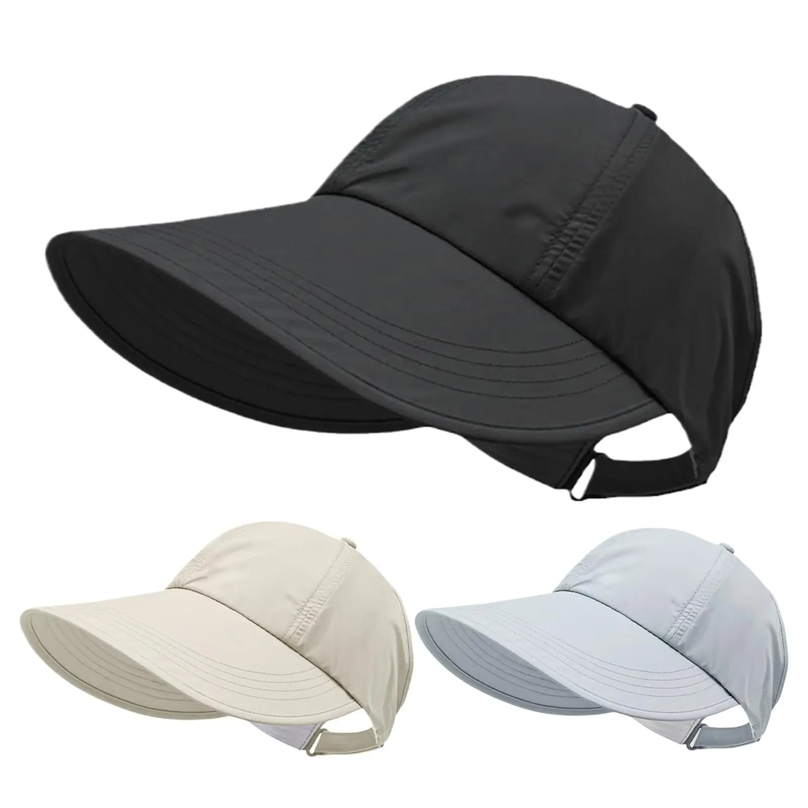 Cappello Protettivo da Sole Regolabile a Tesa Larga, Copricapo Estivo per Esterni, Cappello da Sole per Donna e Uomo, Ideale per Spiaggia, Viaggi, Campeggio, Corsa
