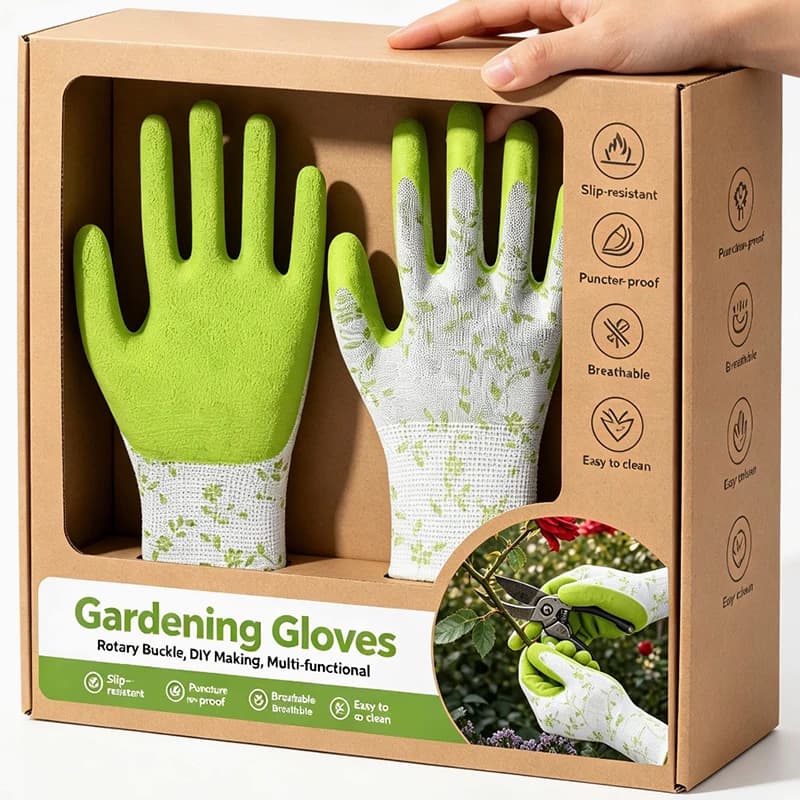 Professional Gardening Latex Gloves Green Purple Anti-slip and Stab-resistant Protective Mittens Breathable Easy To Clean Gloves