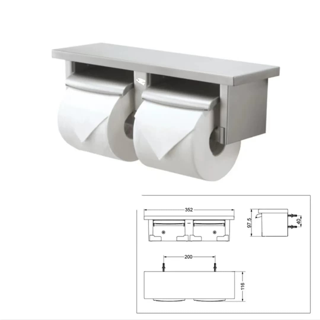 Portarotolo di carta igienica a doppio strato per bagno 716, accessori per il bagno