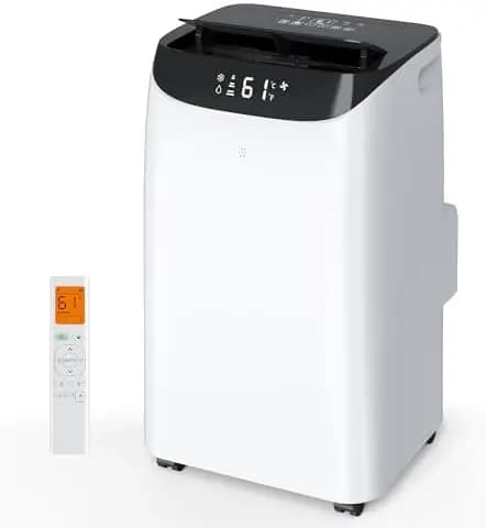 Condizionatore portatile da 16000 BTU con inverter, doppio tubo, silenzioso 42dB, 800 piedi quadrati, deumidificatore e ventilatore, telecomando, kit per finestra
