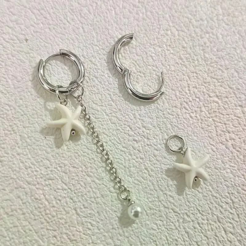 /HTF/Beach White Pendant Earrings Ocean Vacation Style Star Jewelry Women Fashion Accessory Holiday Gift Summer