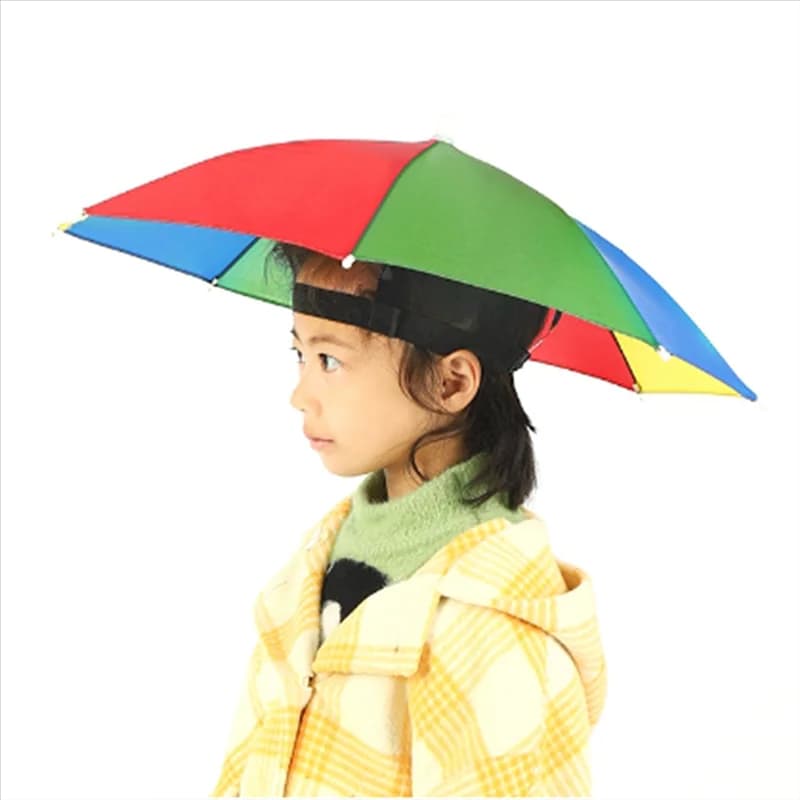 AT44-2Pcs Umbrella Hat 21 Inch Elastic Foldable Funny Party Cap, Colorful Silly Hat For Adults And Children