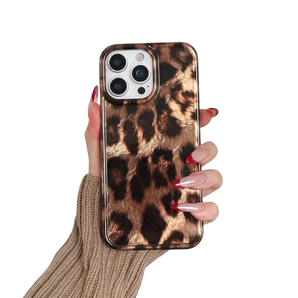 Custodia per iPhone 17 Pro con Stampa Leopardata Glitterata, Cover Protettiva Trasparente Morbida in TPU Antiurto con Motivo Ghepardo Scintillante