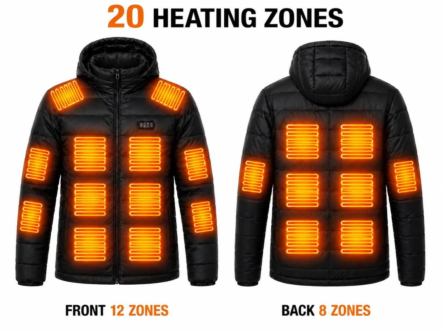 20 Zone Heat Jacket, Outdoor Sports Comfortable and Warm Casual Coat (Power Bank Not Included) Christmas gifts, New Year's clothes