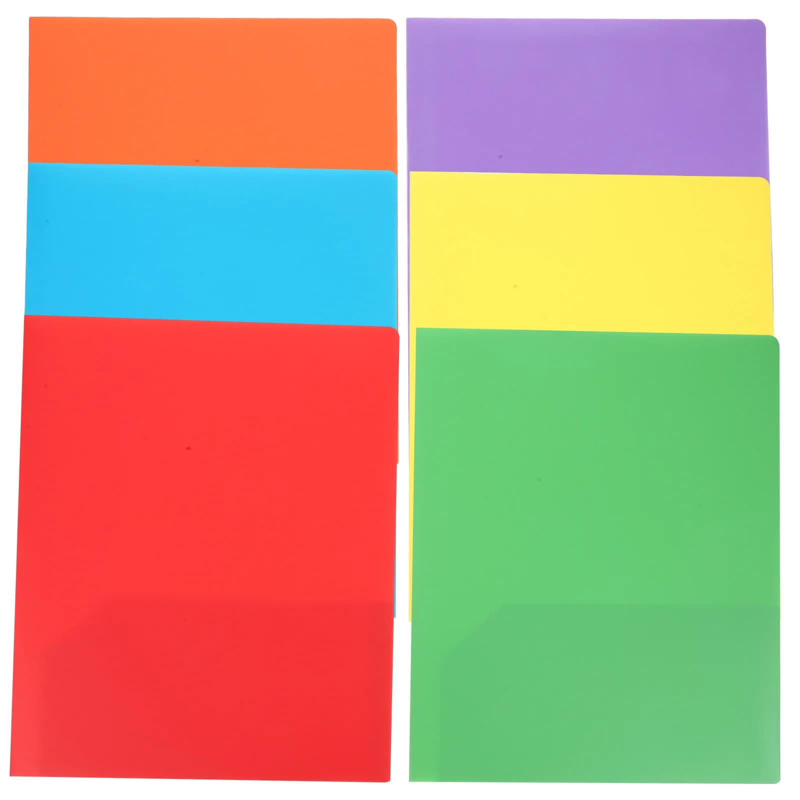 6Pcs A4 Plastic Folder File Organizer Folder Pocket Prong Clamp Filing Cabinet School Office Document Storage Binder for School