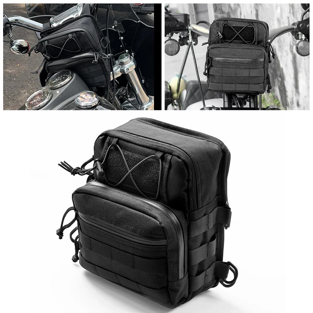 Borsa impermeabile per barre di protezione per telaio moto Borsa per manubrio T-Bar per moto Borse per manubrio anteriori Borsa da viaggio
