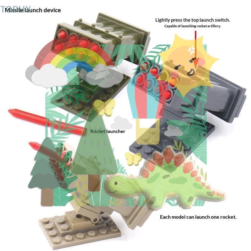 Set di Costruzioni Classici: Lanciarazzi, Missili, Personaggi Commando e Mattoncini per Bambini