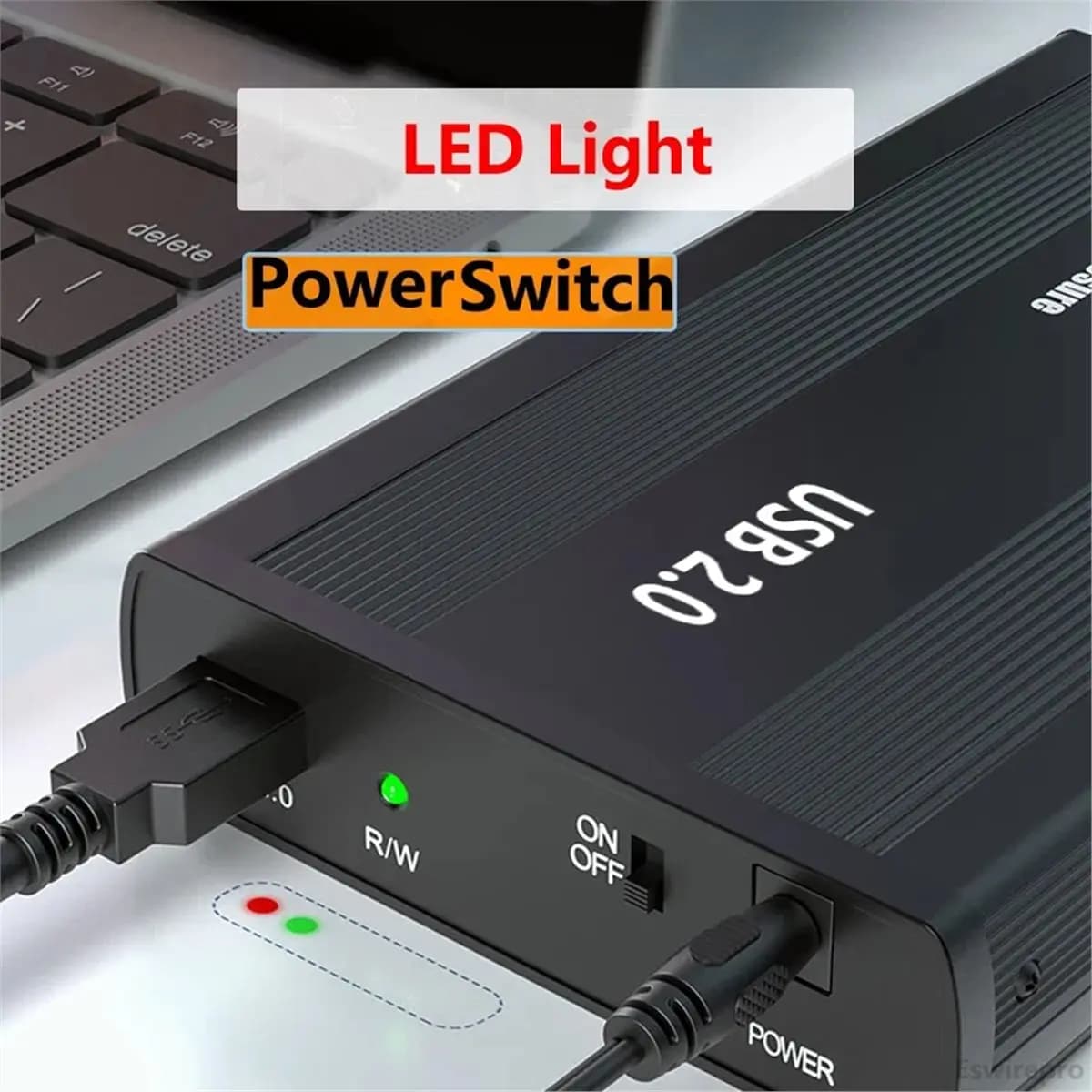 AT42 IDE Enclosure Hard Disk for 3.5 Inch IDE HDD SSD USB to IDE HD External Hard Drive Box with Power Supply EU Plug