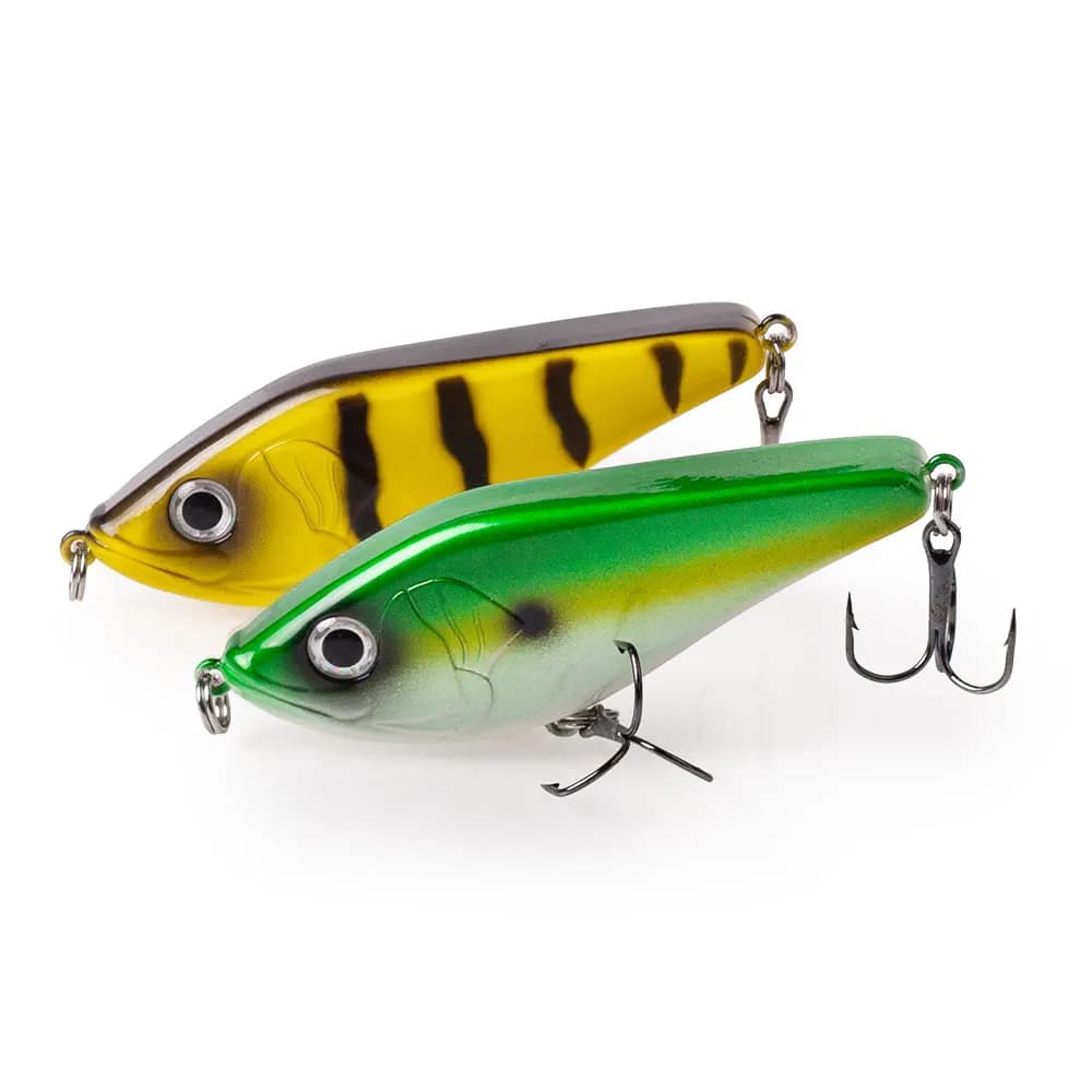 Hanlin 80mm15.5g Affondamento lento Salmo Slider Glide Jerkbait Esche da pesca Slider Swim Corpo duro Crankbait Pike Musky Bass Tackle