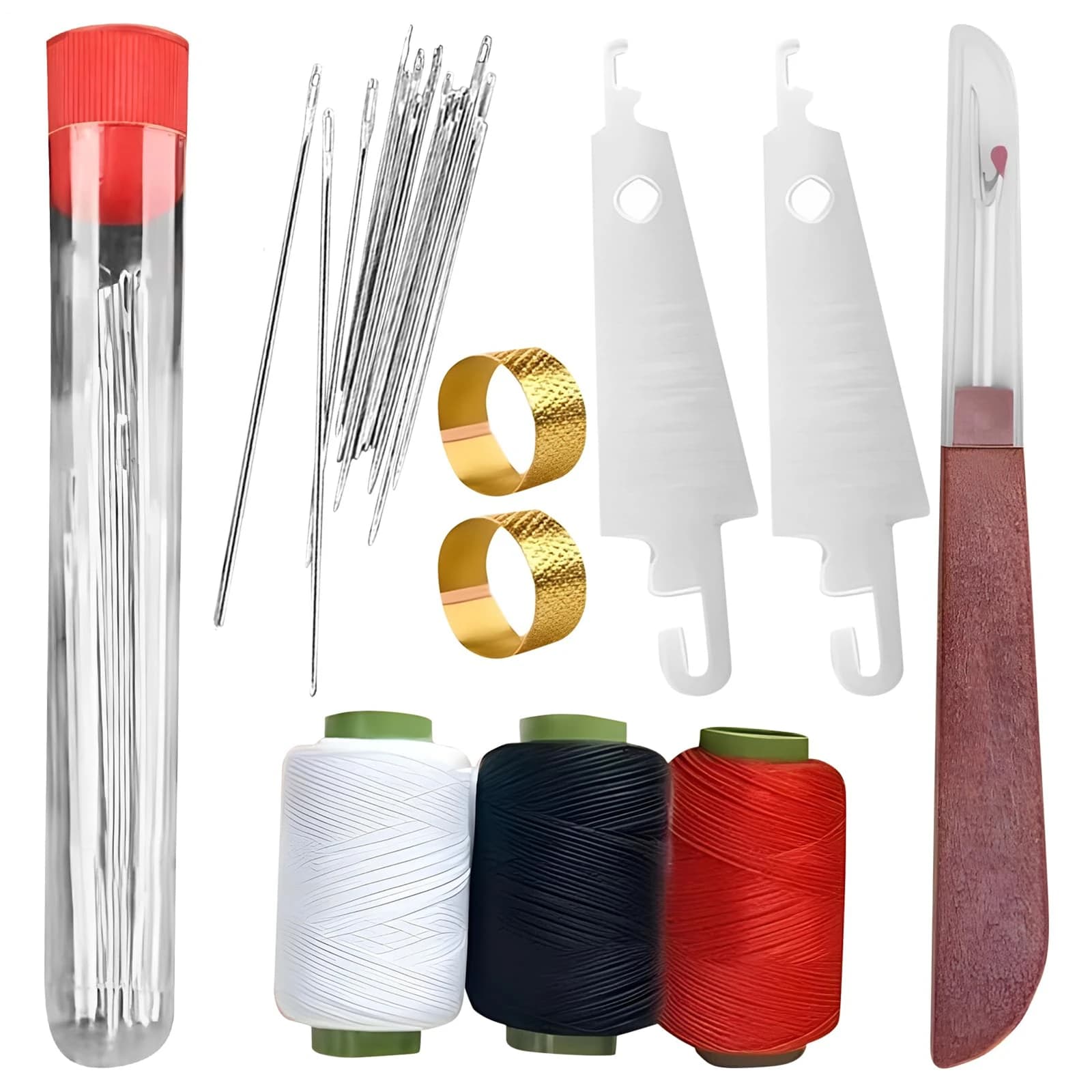 Set di strumenti per cucire, base da viaggio, kit da cucito, strumenti per cucito, mano, set di strumenti per cucire include infilettatrice, falegnameria, ago