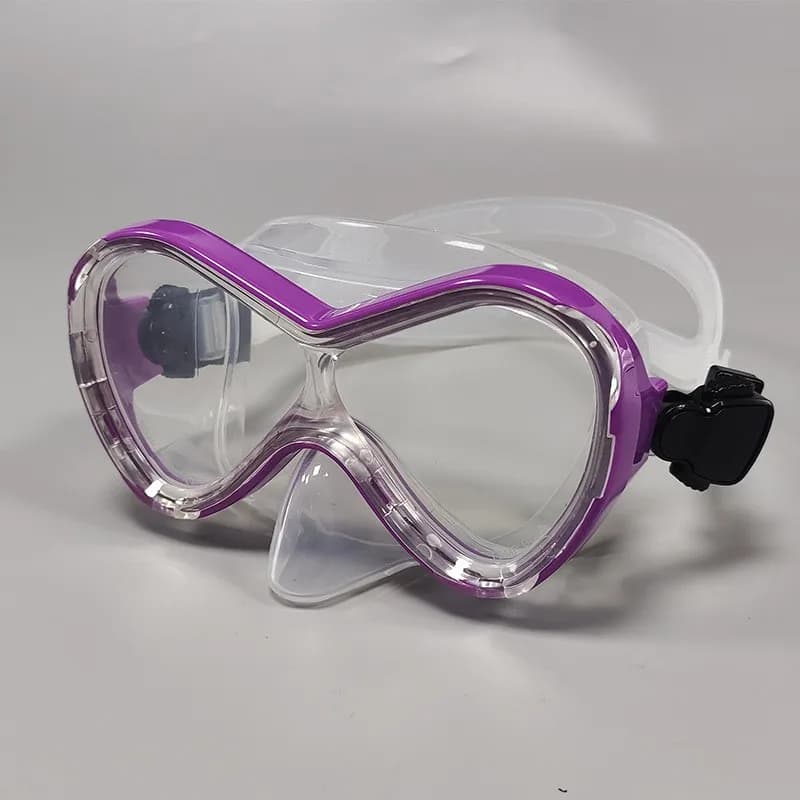 Snorkeling mask and diving glasses completely dry (silicone, anti-fog, tempered glass) for students and children