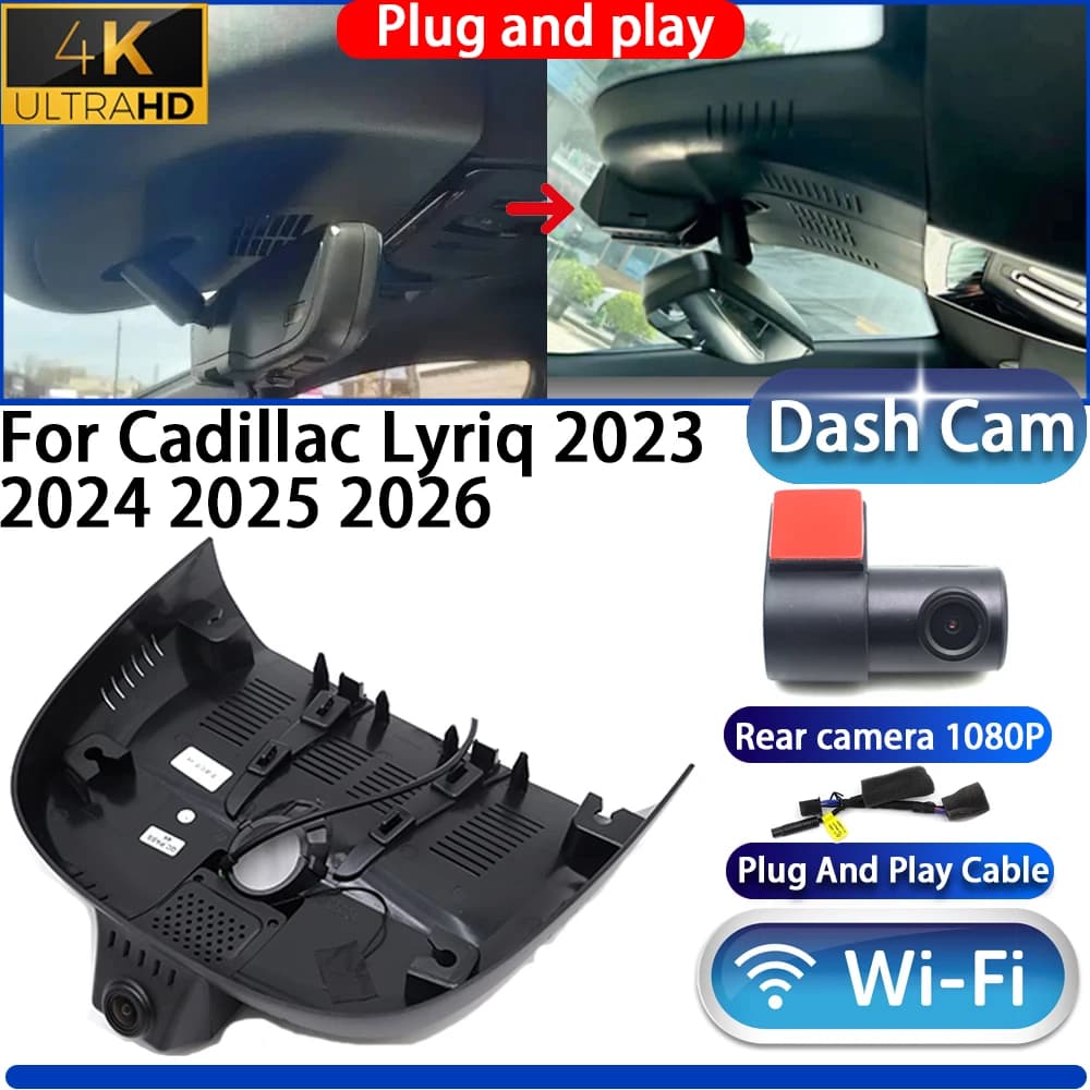 HighCity for Cadillac Lyriq 2023 2024 2025 2026 Dash Cam DVR 4K 2160P UHD Night Vision Wifi Plug and Play Video Recorder