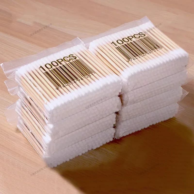 10-20Packs 100Pcs/Pack Wooden Sticks Baby Cotton Swabs Cleaning of Ears Tampons Health Beauty Cotton Swab Cleaning Cotton Buds