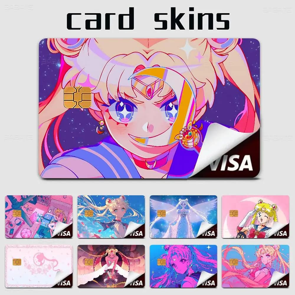 Adesivo Protettivo per Carte di Credito/Debito con Chip Piccolo, Tema Anime Magical Girl Sailor Moon - Copertina del Film/Gioco - Lato Anteriore