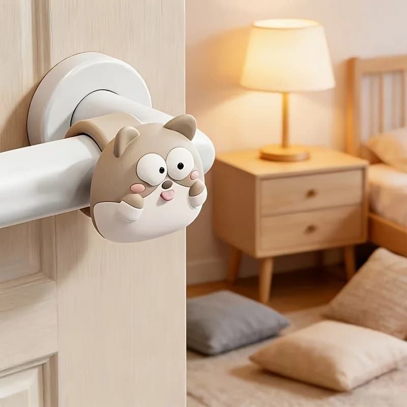 Protezione antiurto per maniglia della porta, copertura antiurto per maniglia di porte e finestre, simpatico fermaporta antiurto a forma di cartone animato