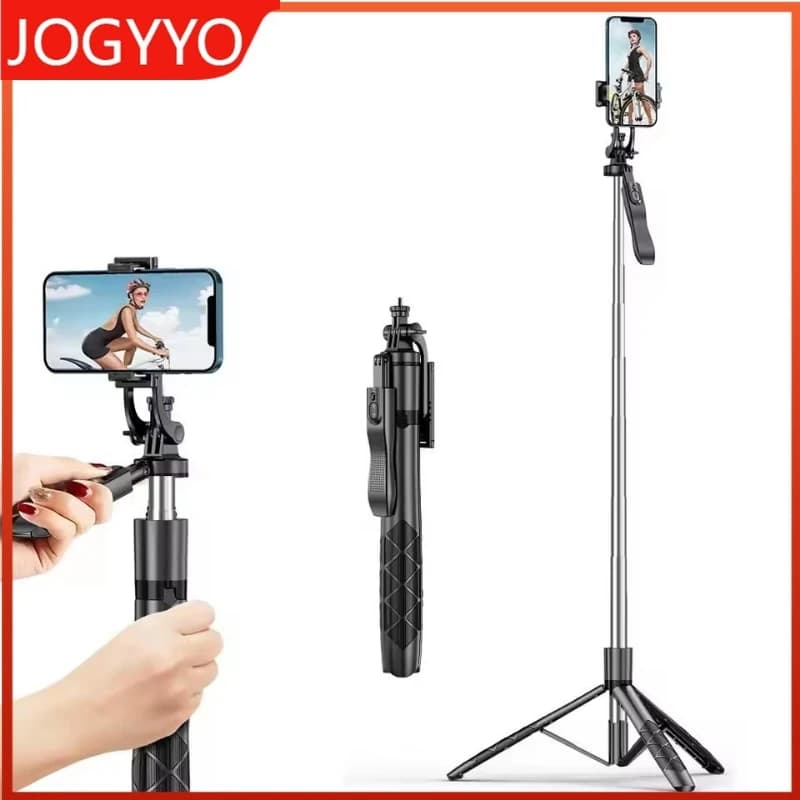 L16 Selfie Stick wireless con impugnatura con vite da 1/4 di pollice, struttura stabile a forma di ombrello, supporto per treppiede per iPhone Android, asta super lunga da 1,6 m