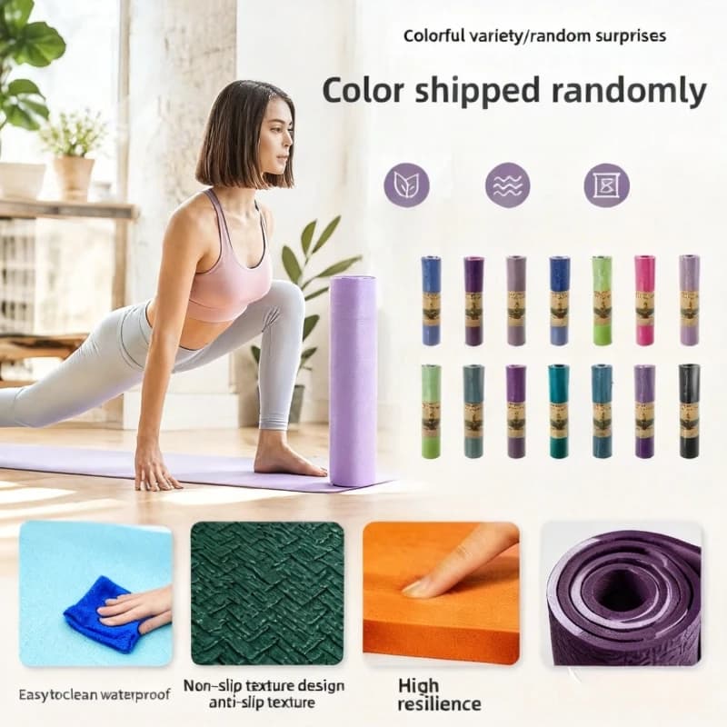 Tappetino Yoga Professionale Antiscivolo Silenzioso e Imbottito per Uomo e Donna, Nuovo Tappetino da Allenamento Allargato e Ammortizzante
