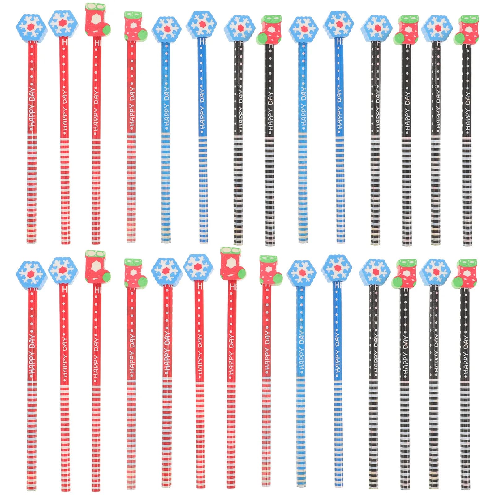 24 Pcs Bamboo Writing Pencils with Erasers Flexible Student Supplies for Learning Gift Set
