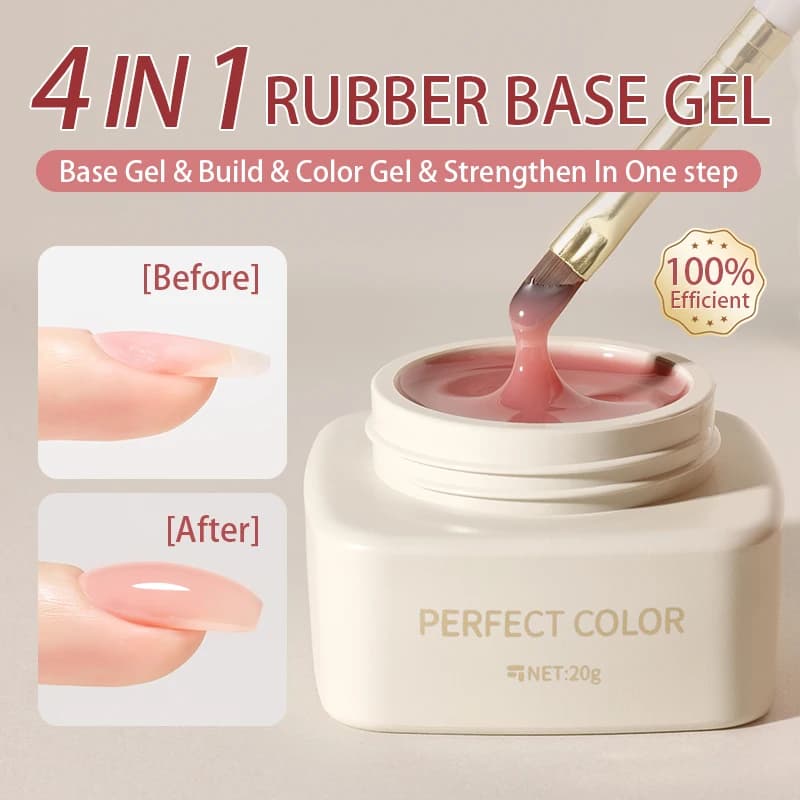 COLORE PERFETTO Gel per unghie 4 in 1, smalto gel con base in gomma da 20 g 12 colori, estensione per la casa delle ragazze del salone fai da te, pennelli per nail art