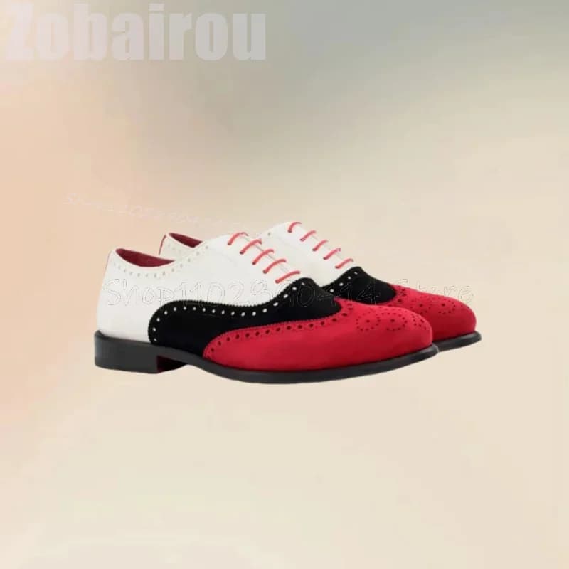 Mixed Color Carving Design Strappy Flock Loafers Fashion Slip On Men Shoes Luxury Handmade Party Banquet Office Men Casual Shoes