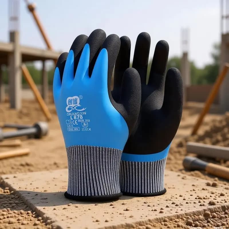Guanti da lavoro Super Grip S/M/L con doppio rivestimento in lattice, antiscivolo, impermeabili, per giardinaggio, riparazioni, pesca, guanti di sicurezza per il lavoro