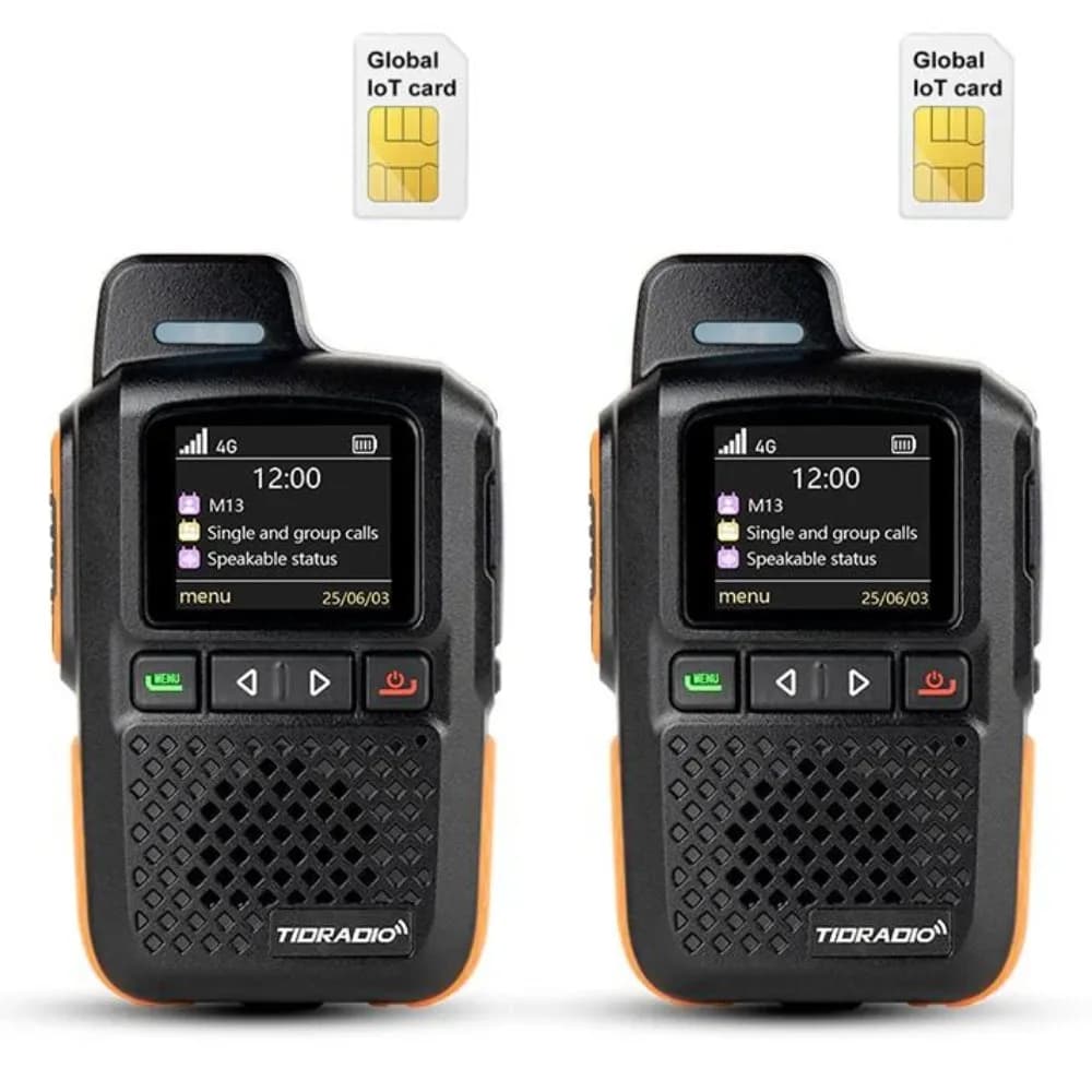 TIDRADIO M13 Walkie Talkie Globale a Lungo Raggio con Scheda SIM, 1 Anno Gratuito di Radio POC Transnazionale