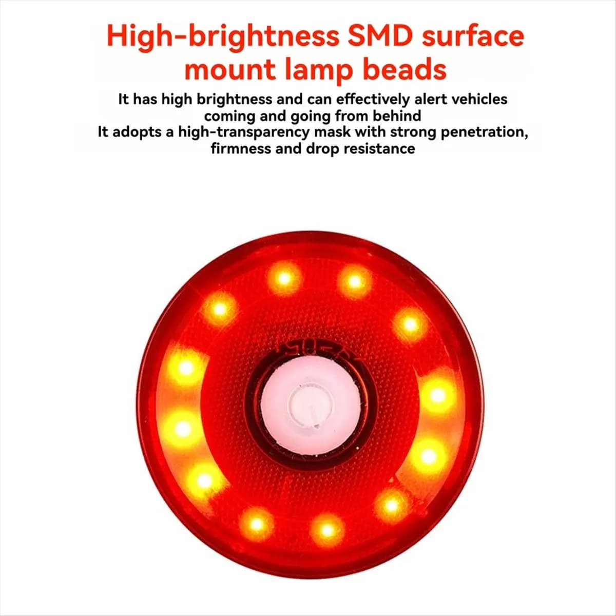 Set di Luci LED per Bicicletta A10R Rosso e Bianco, Ricaricabili USB, Torcia per Bici