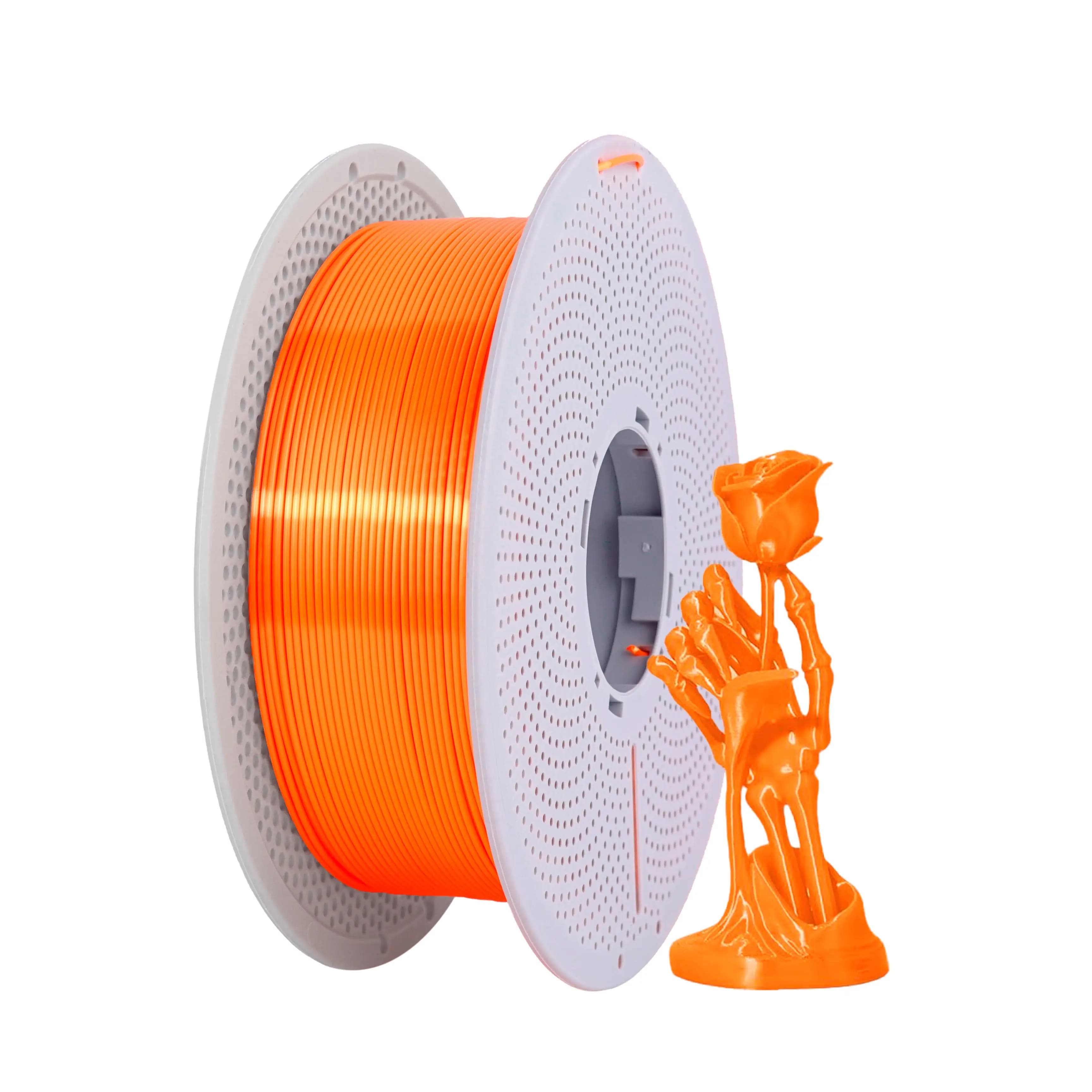 Filamento PLA Seta 1KG Arancione per Stampante 3D, Filamento PLA 1.75mm, Avvolgimento Ordinato, Filamento per Stampa 3D 1.75mm, Precisione Dimensionale +/-0