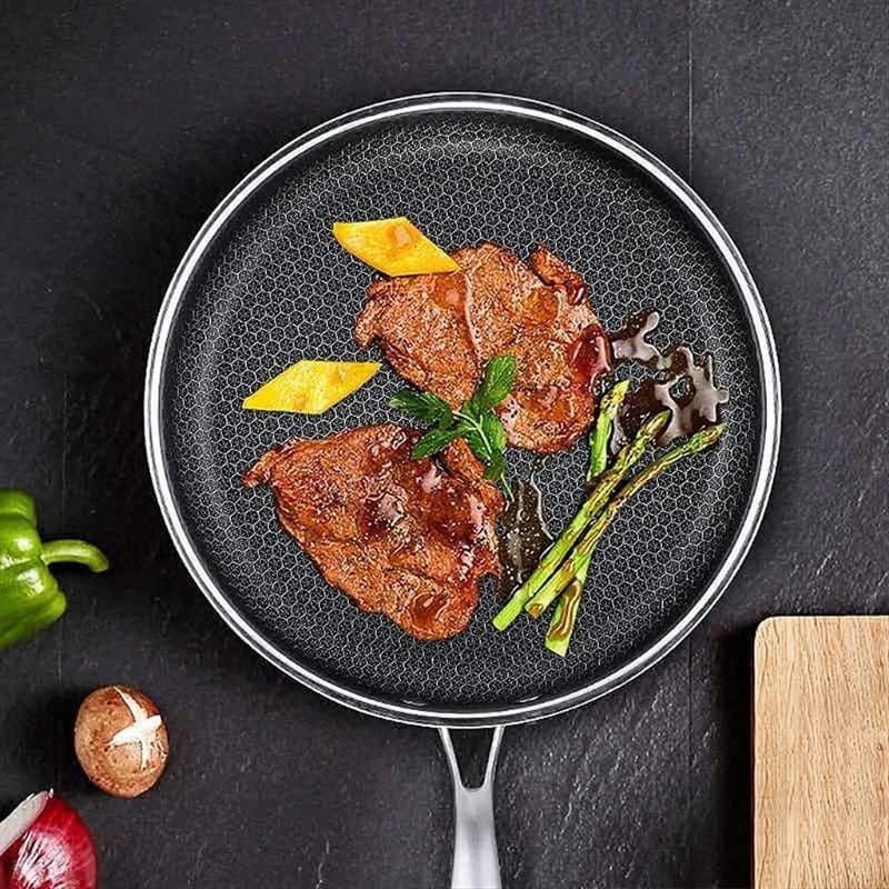 Stainless steel material Non-stick pot pan Pentole 2 sizes Choose Fried steak Pentola Pentola Kitchen utensils honeycomb