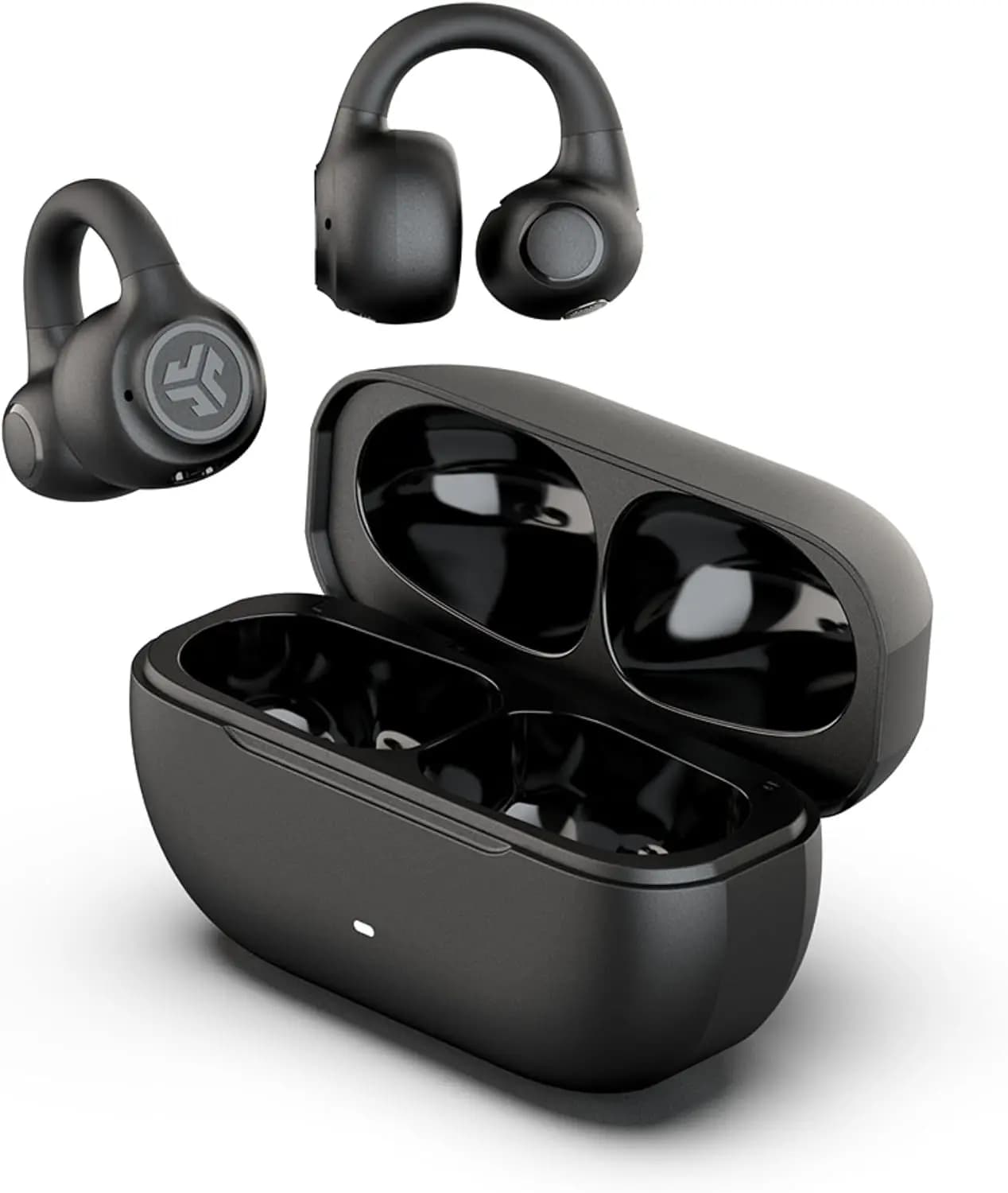 Clip-On Open Ear Earbuds, 12mm Speakers, Bluetooth 5.3, IPX4, 21H Playtime, Black