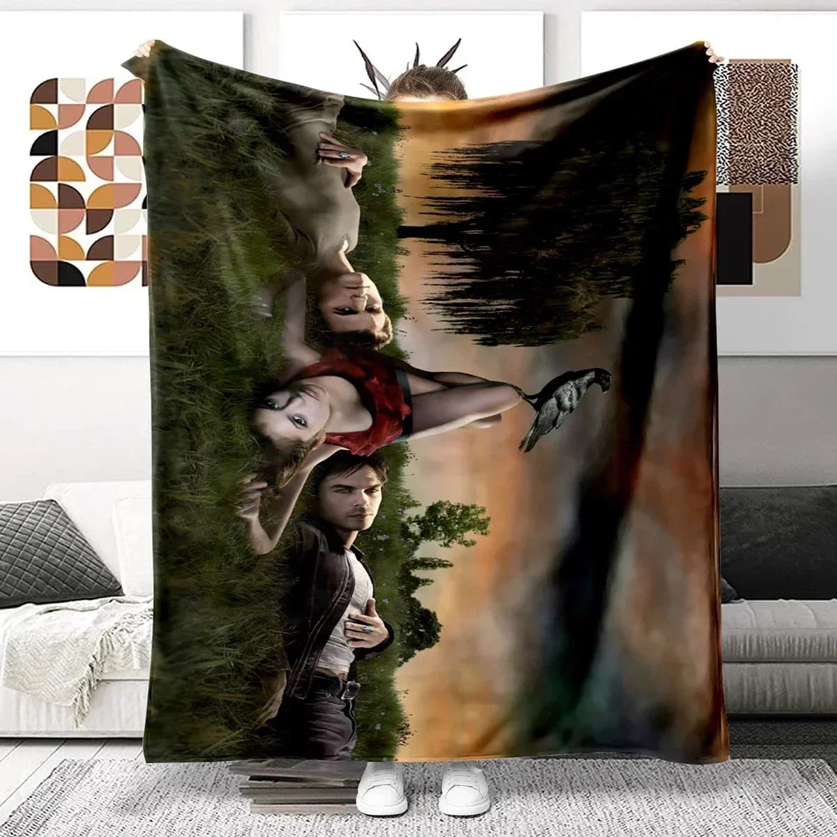 Coperta The Vampire Diaries, coperta in flanella ultra leggera e morbida, ideale per divano letto, divano, miglior regalo per l'ufficio