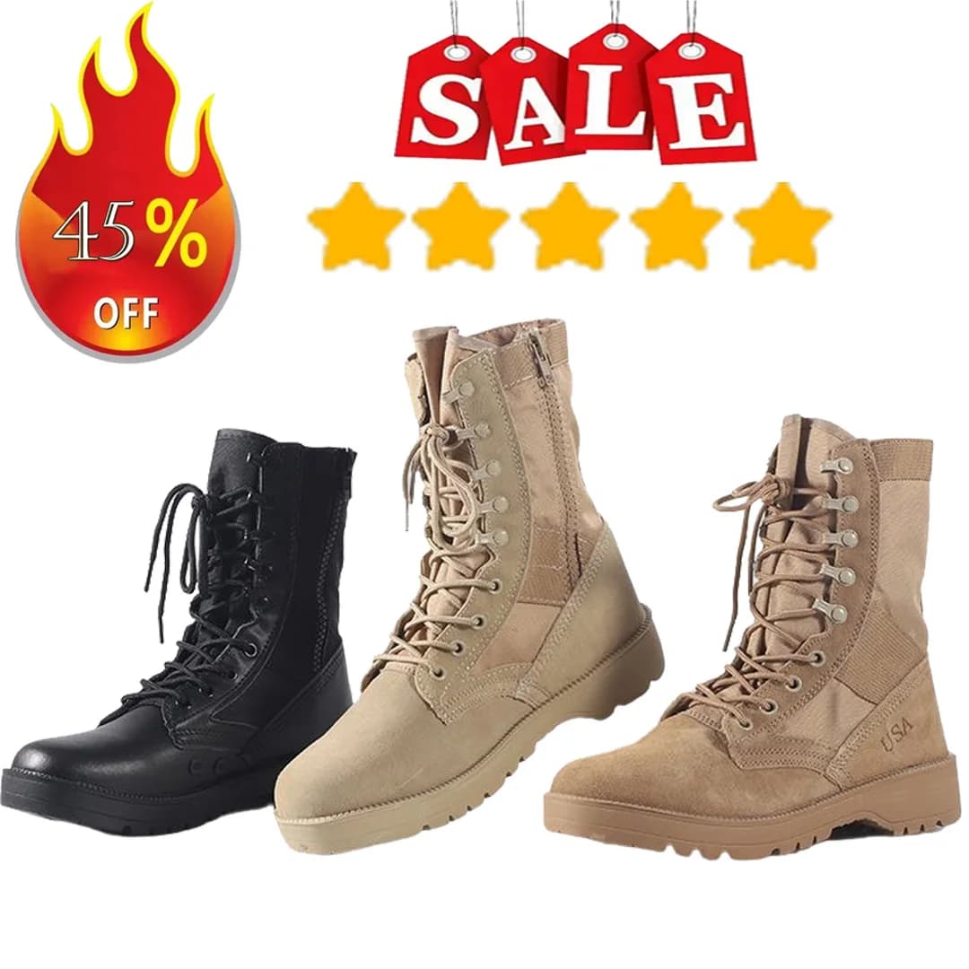 Scarpe da lavoro da uomo stivali da deserto sport all'aria aperta combattimento leggero antiscivolo resistente all'usura escursionismo Botas tattico High-Top