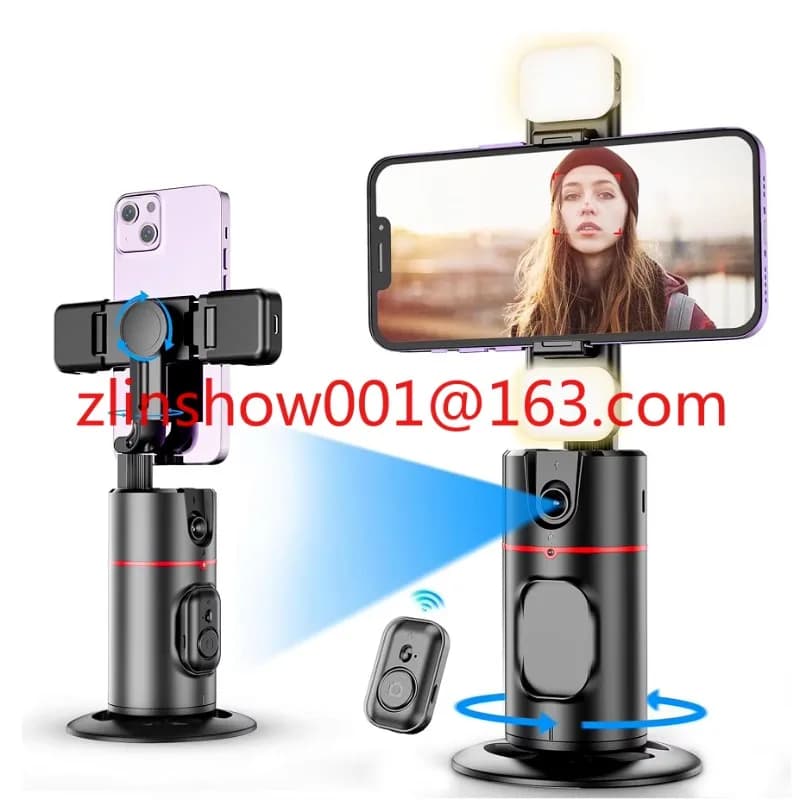 P02 Stabilizzatore cardanico Fotocamera Treppiede AI Selfie Stick Telefono Riprese Viso Supporto per telefono con rotazione a 360° remoto