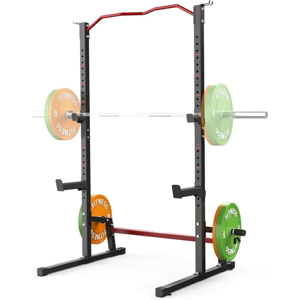 Adjustable Squat Rack with Bread and Tracking Bar