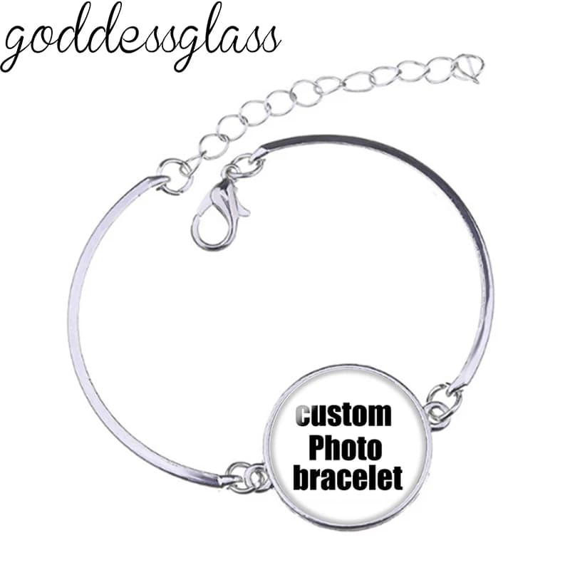 Personalized Photo Custom picture DIY 20mm Photo glass bracelet silver plated/Golden/Bronze colors adjustable DIY jewelry