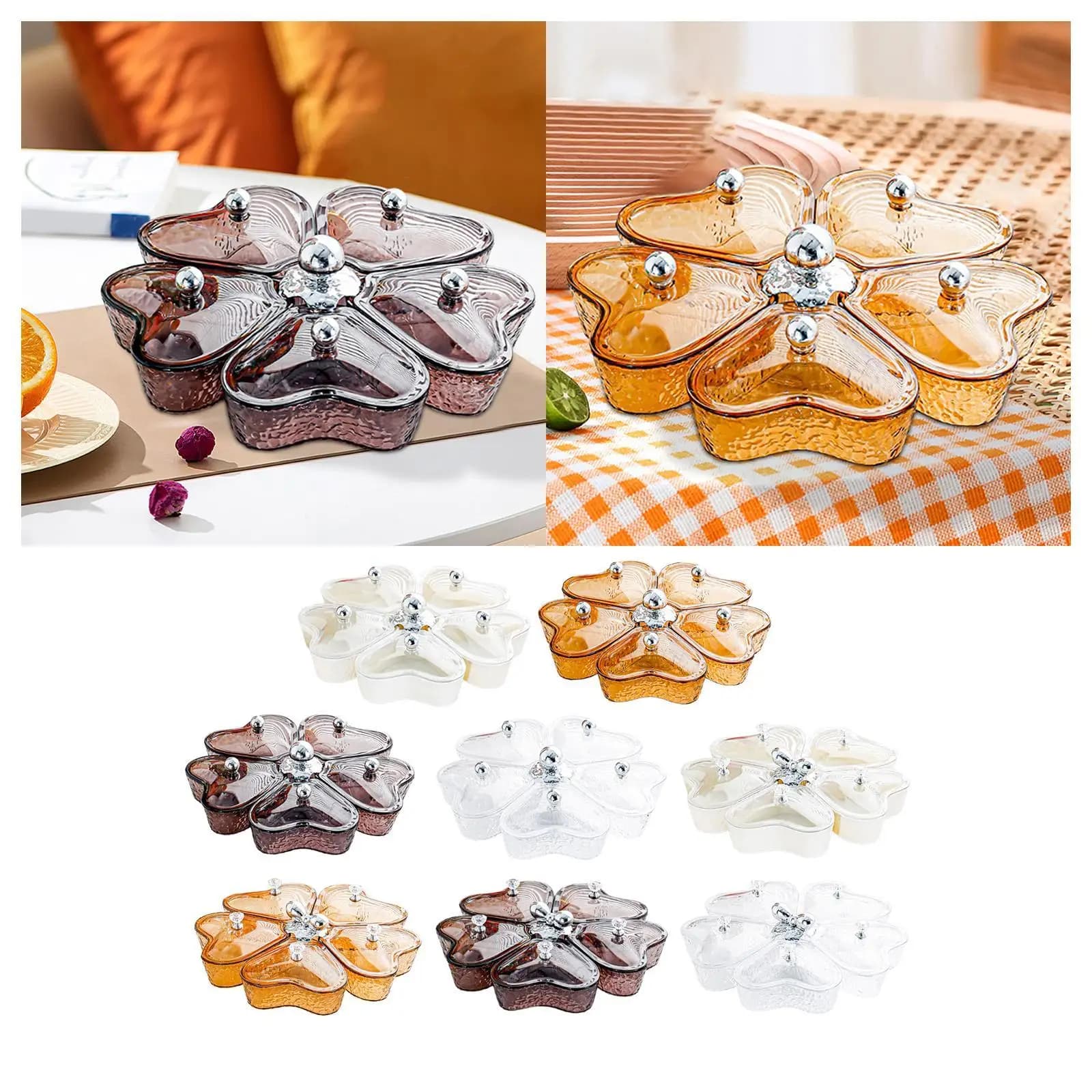 Vassoio per frutta secca con coperchio Piatti per snack caramelle per caramelle Cupcake Frutta secca