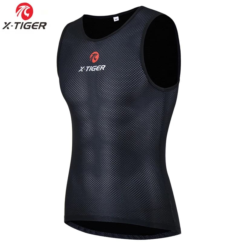 X-TIGER Intimo da ciclismo Gilet da ciclismo senza maniche da uomo Maglia da ciclismo su strada elasticizzata in rete fresca