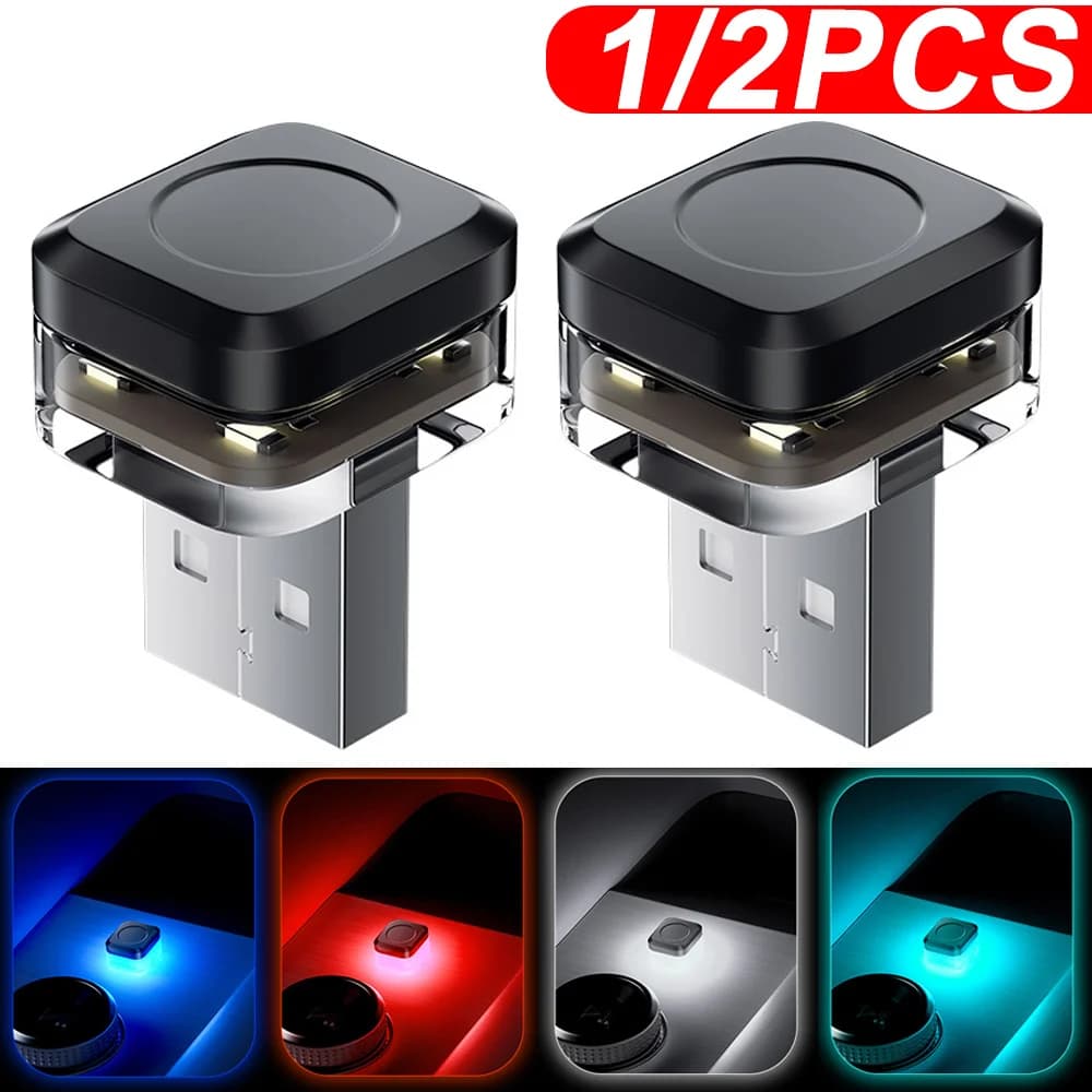 1/2PCS Mini USB Auto HA CONDOTTO LA Luce Auto LED Illuminazione Interna DC 5V USB LED Atmosfera Luce Tastiera Del Computer Portatile Luce Decorazione Notte