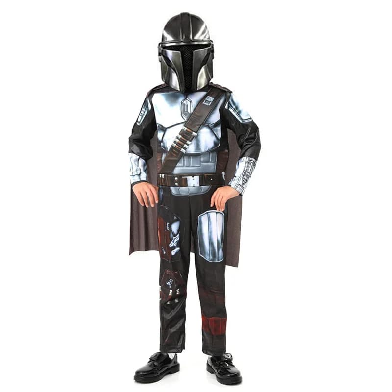 2026Boys Classic Movie Mask Costume Printed Cartoon Warrior Armor Bodysuit Kids