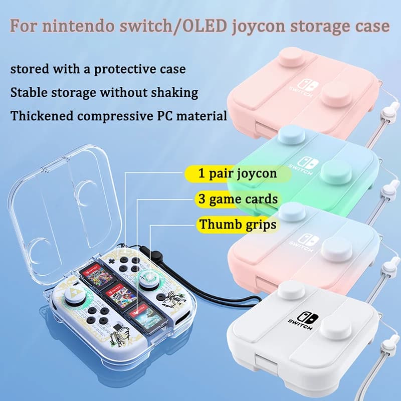 per nintendo switch joycon custodia scatola PC addensata negozio colorato 3 carte da gioco per switch oled joy-con custodia protettiva