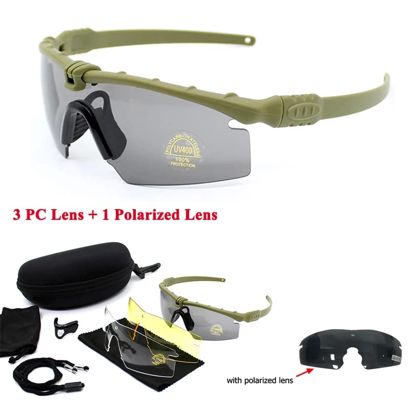 Tactical Hunting Airgun Glasses Outdoor UV400 Sports Polarized Sunglasses Goggles Airgun Shooting Protective Glasses