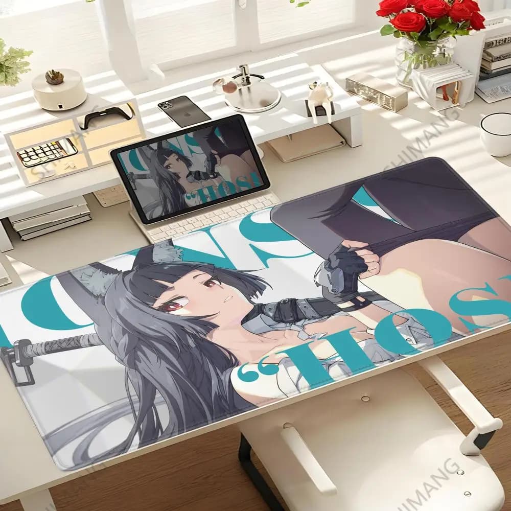 Mouse Mat 900x400 Hoshimi Miyabi Zenless Zone Zero Mouse Mat Keyboard Extended Cartoon Game Accessories Souls Desk Mat