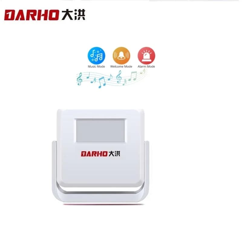 Darho Campanello di benvenuto wireless Avviso visitatore ospite Allarme carillon Sensore di movimento PIR per ingresso in negozio Campanello per porta di sicurezza a infrarossi